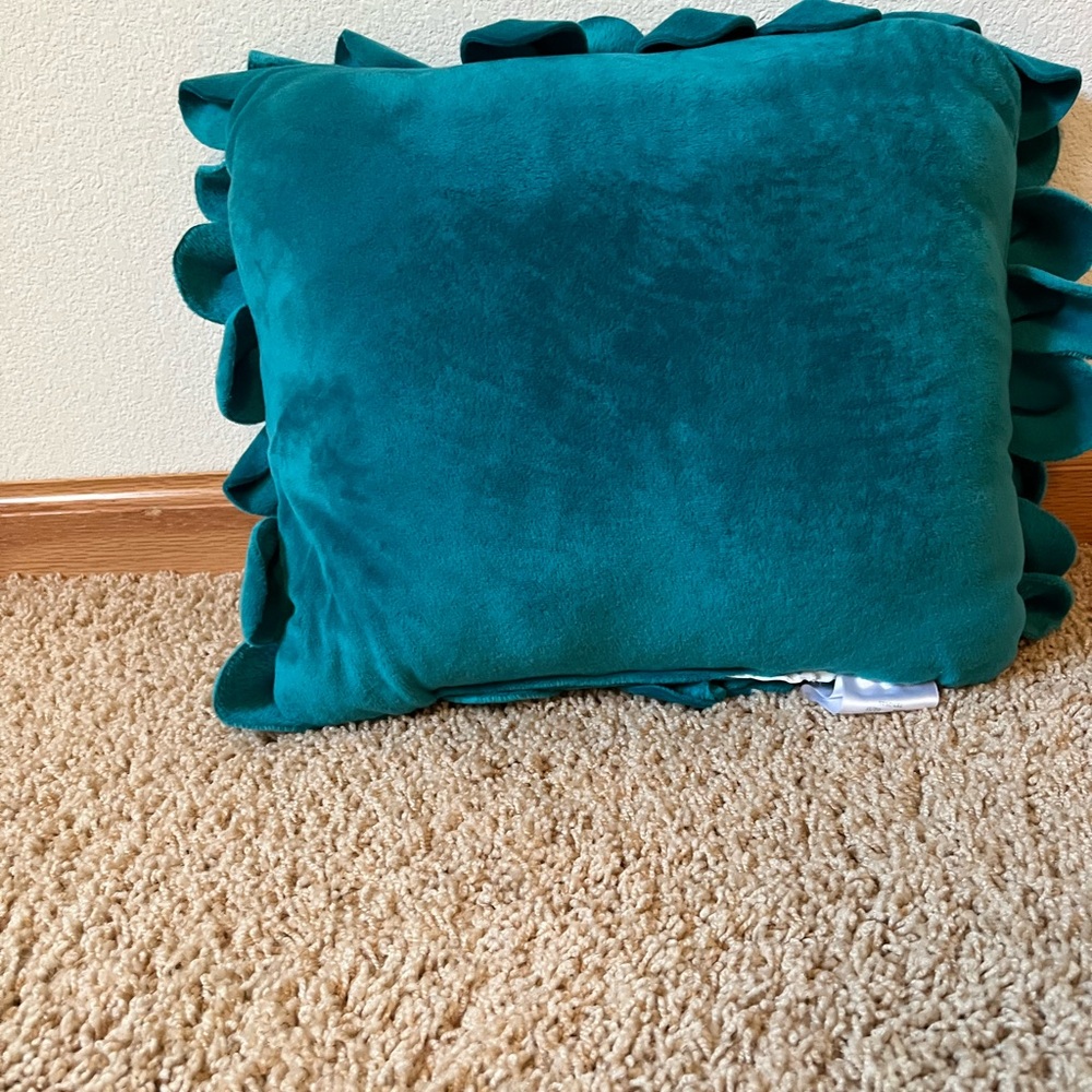 Home Expression  Teal Petal Accent Pillow -  3 for 15 Sale - Picture 2 of 6